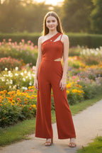 Asymmetric One-Shoulder Cut-Out Jumpsuit