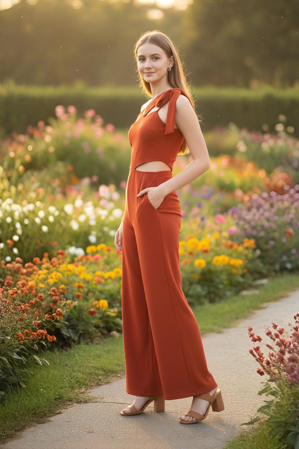 Asymmetric One-Shoulder Cut-Out Jumpsuit